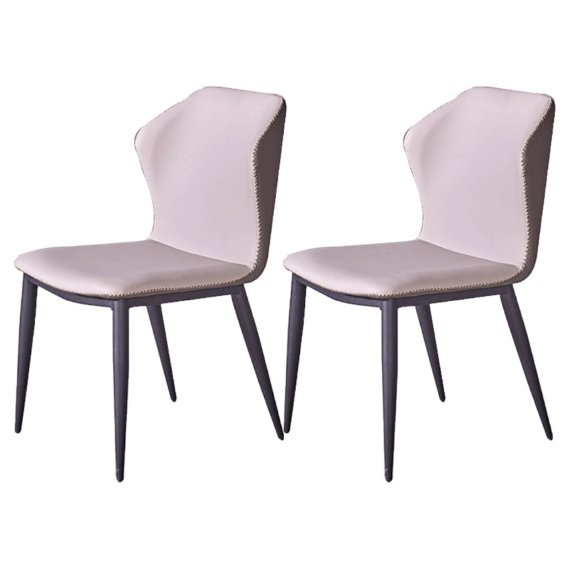 Chaise d'appoint d'intérieur industrielle Chaise de salle à manger rembourrée en métal à oreilles (Ensemble de 2)