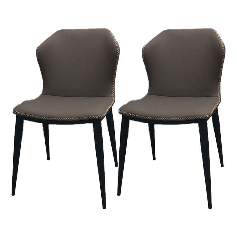 Chaise d'appoint d'intérieur industrielle Chaise de salle à manger rembourrée en métal à oreilles (Ensemble de 2)
