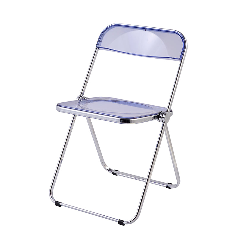 Chaise sans bras de salle à manger en plastique de style industriel, chaise de salle à manger simple à dossier ouvert