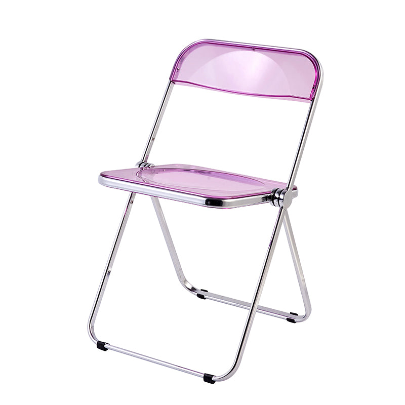 Chaise sans bras de salle à manger en plastique de style industriel, chaise de salle à manger simple à dossier ouvert