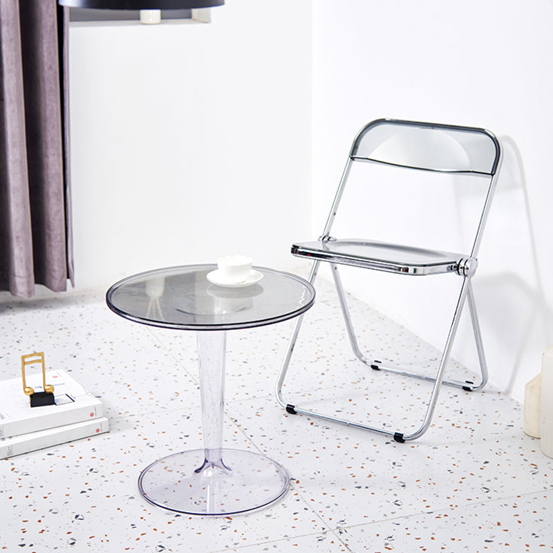 Chaise sans bras de salle à manger en plastique de style industriel, chaise de salle à manger simple à dossier ouvert