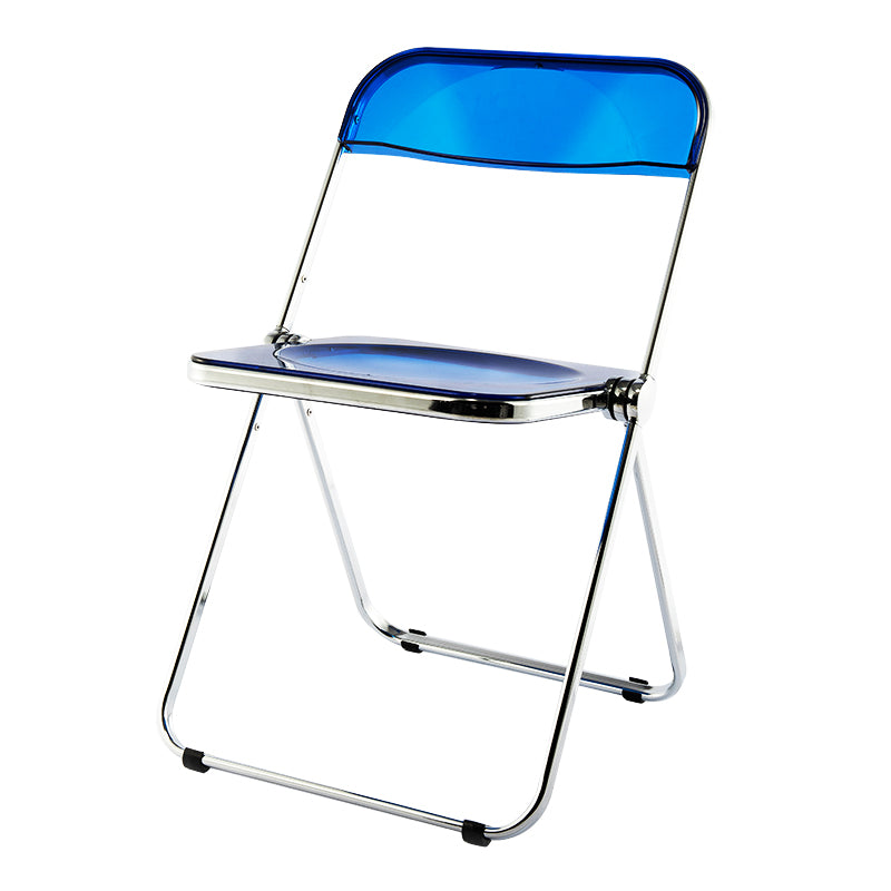 Chaise sans bras de salle à manger en plastique de style industriel, chaise de salle à manger simple à dossier ouvert