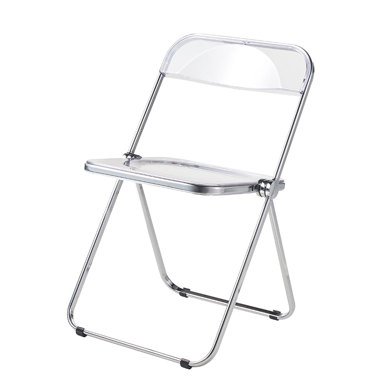 Chaise sans bras de salle à manger en plastique de style industriel, chaise de salle à manger simple à dossier ouvert