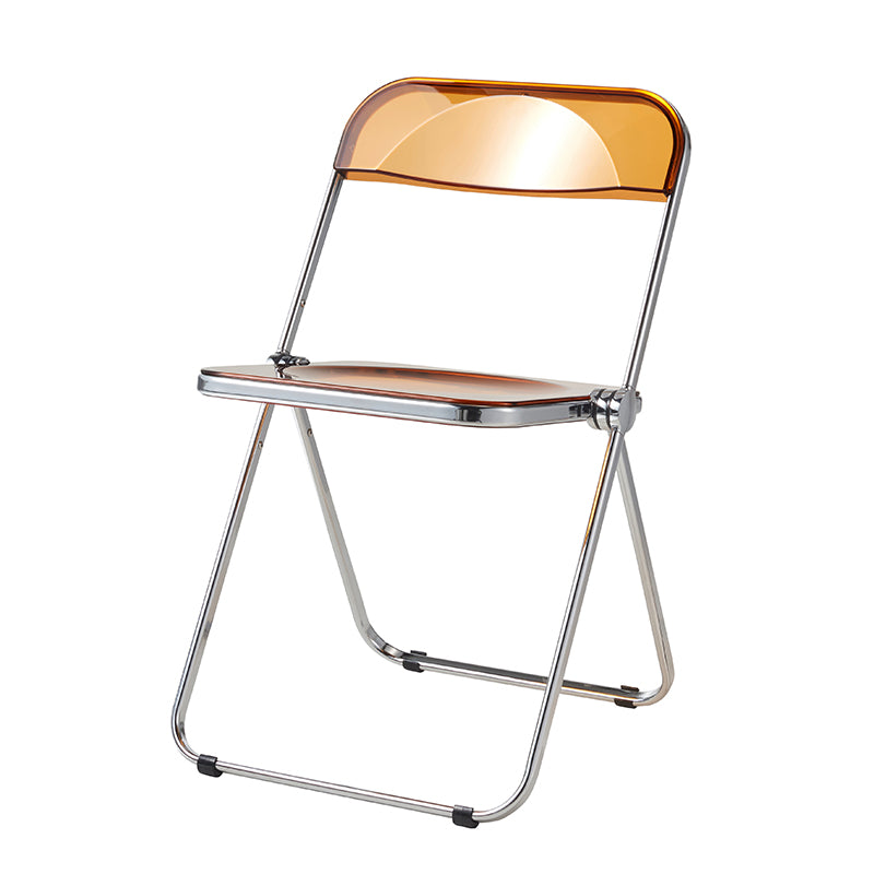 Chaise sans bras de salle à manger en plastique de style industriel, chaise de salle à manger simple à dossier ouvert