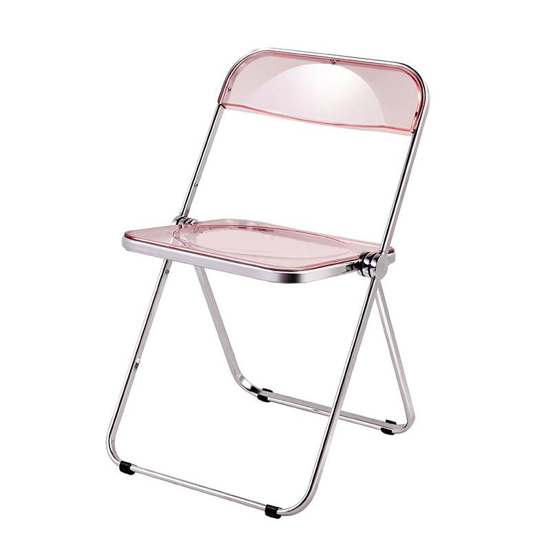 Chaise sans bras de salle à manger en plastique de style industriel, chaise de salle à manger simple à dossier ouvert