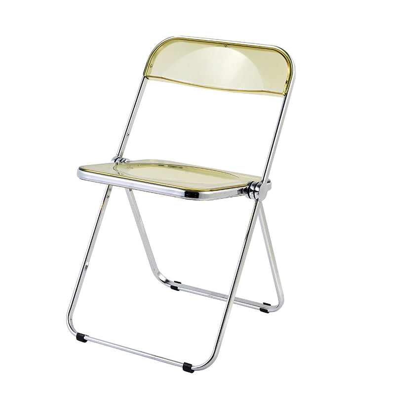 Chaise sans bras de salle à manger en plastique de style industriel, chaise de salle à manger simple à dossier ouvert