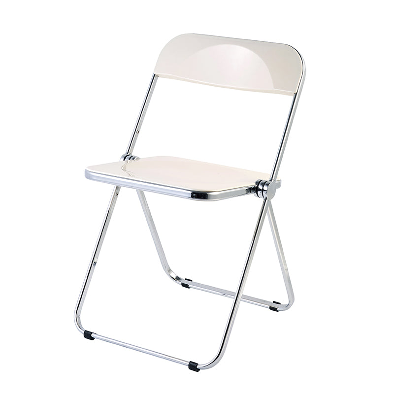 Chaise sans bras de salle à manger en plastique de style industriel, chaise de salle à manger simple à dossier ouvert