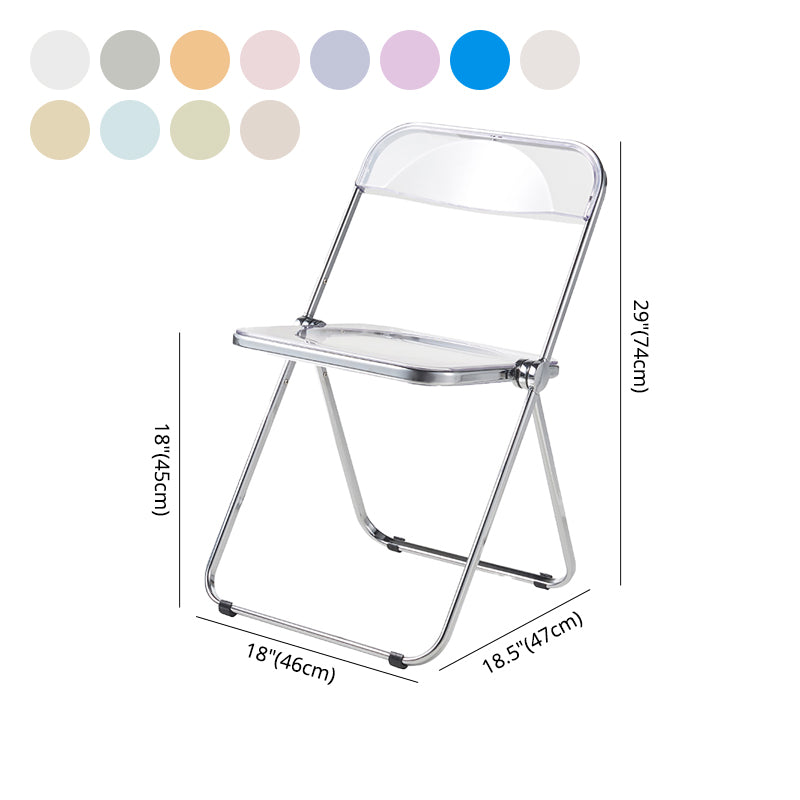 Chaise sans bras de salle à manger en plastique de style industriel, chaise de salle à manger simple à dossier ouvert