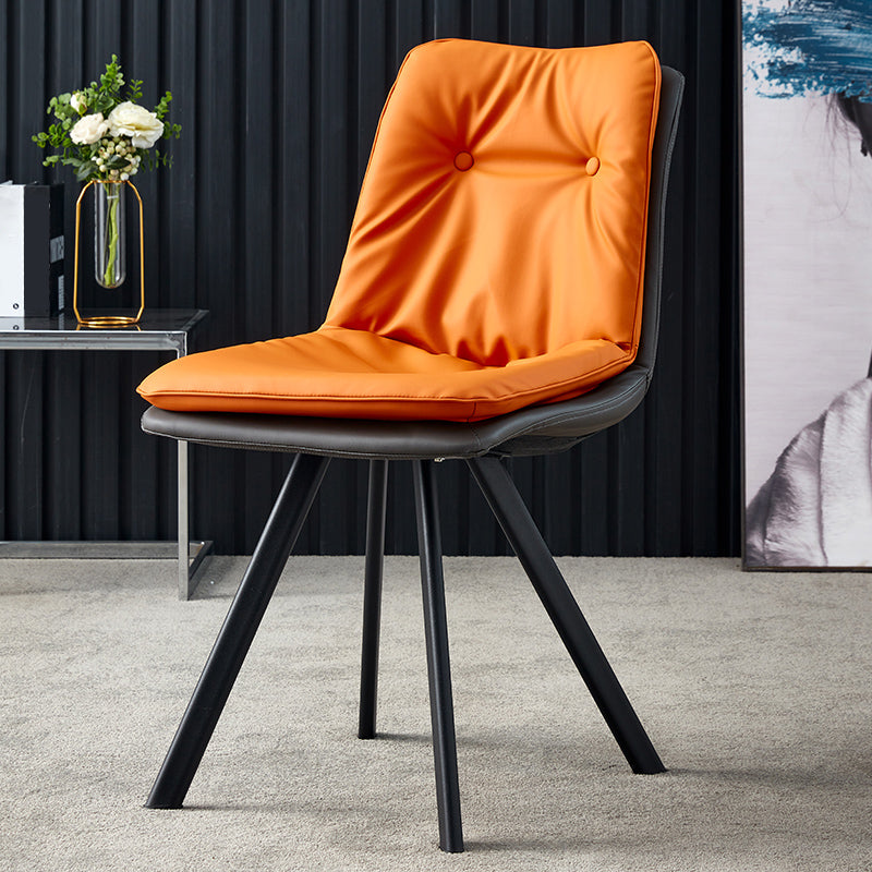 Home Industriële zijstoel Solid Back Metal gestoffeerde eetkamerstoel