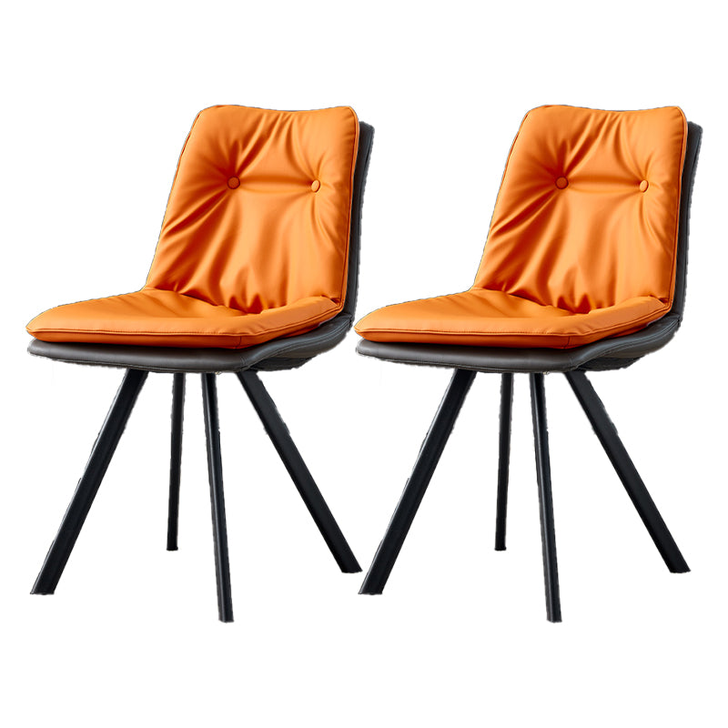 Home Industriële zijstoel Solid Back Metal gestoffeerde eetkamerstoel