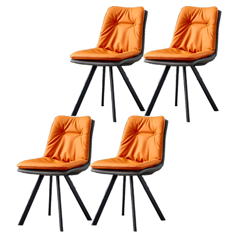 Home Industriële zijstoel Solid Back Metal gestoffeerde eetkamerstoel