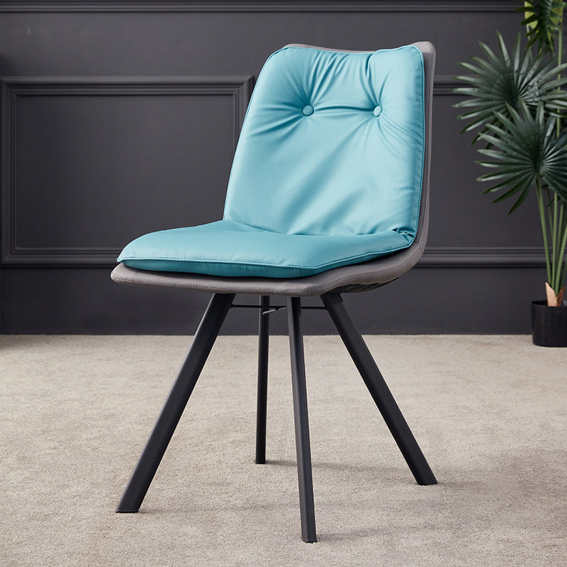 Home Industriële zijstoel Solid Back Metal gestoffeerde eetkamerstoel