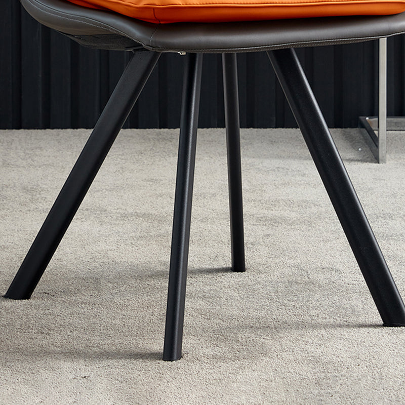 Home Industriële zijstoel Solid Back Metal gestoffeerde eetkamerstoel