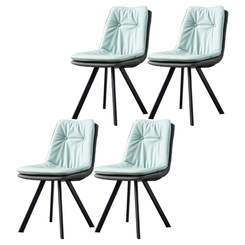 Home Industriële zijstoel Solid Back Metal gestoffeerde eetkamerstoel