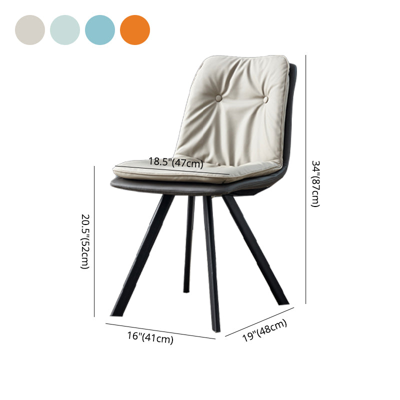 Home Industriële zijstoel Solid Back Metal gestoffeerde eetkamerstoel