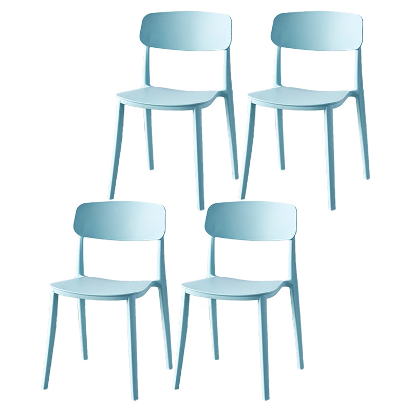 Scandinavian Home Plastic Side Chair Matte Finish Open Back Dining Chair (Set of 4)