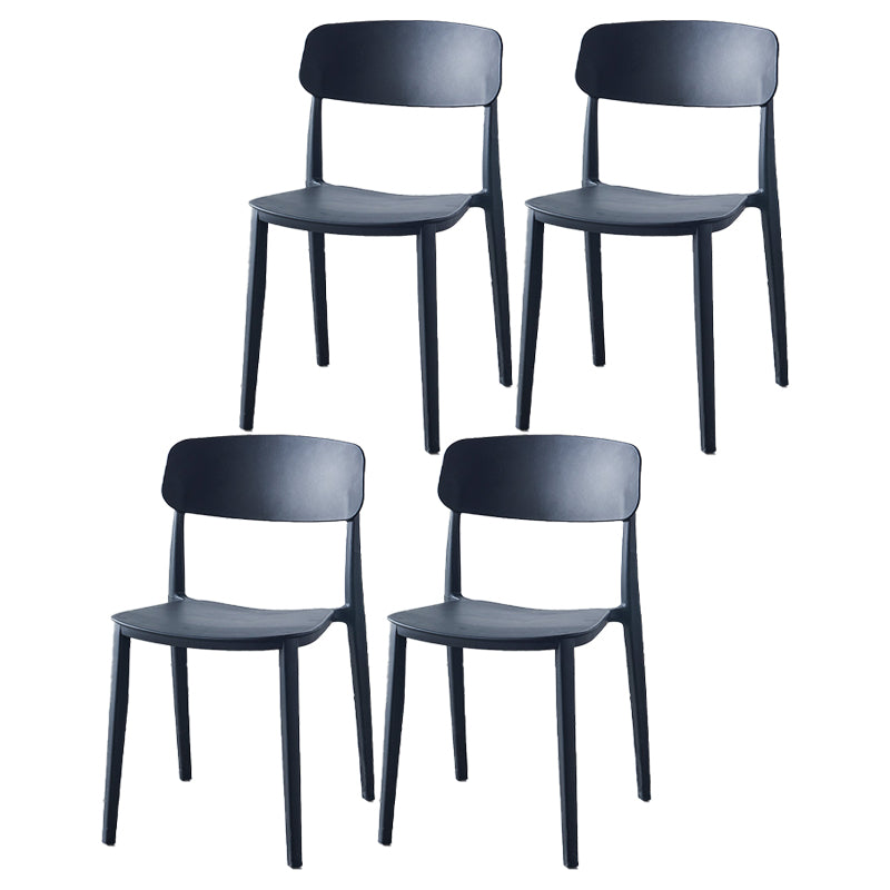 Scandinavian Home Plastic Side Chair Matte Finish Open Back Dining Chair (Set of 4)