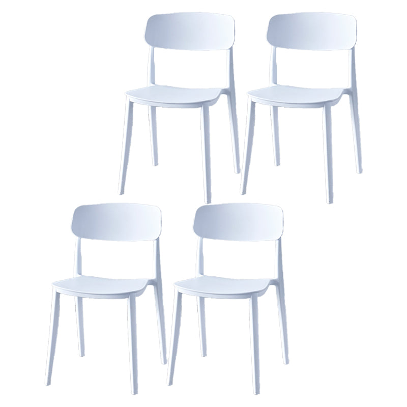 Scandinavian Home Plastic Side Chair Matte Finish Open Back Dining Chair (Set of 4)