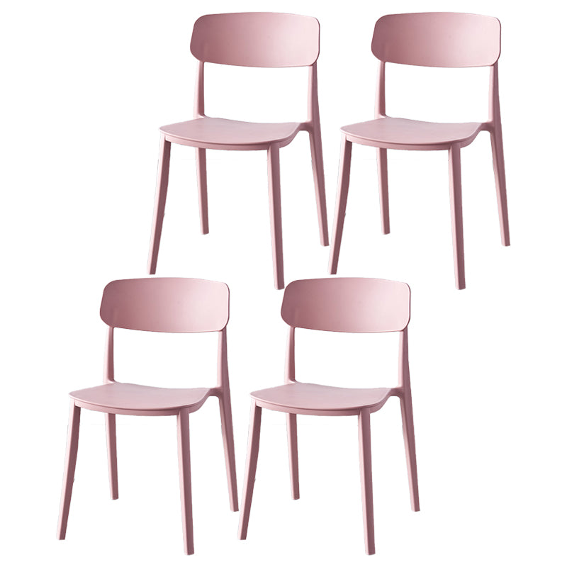 Scandinavian Home Plastic Side Chair Matte Finish Open Back Dining Chair (Set of 4)