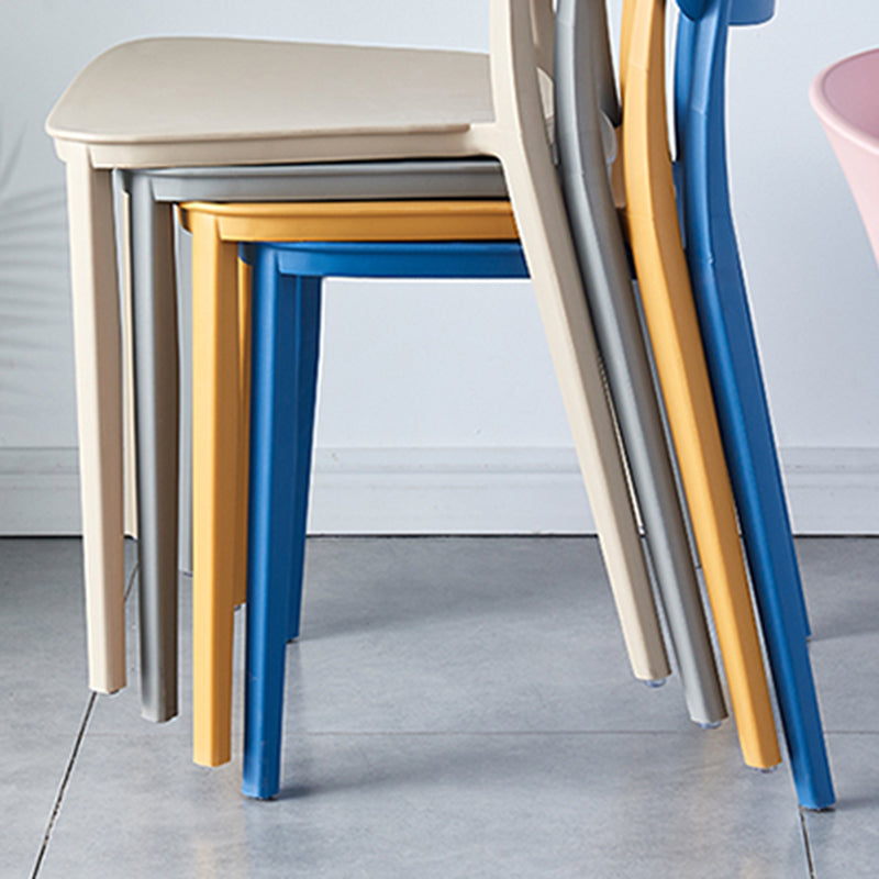 Scandinavian Home Plastic Side Chair Matte Finish Open Back Dining Chair (Set of 4)