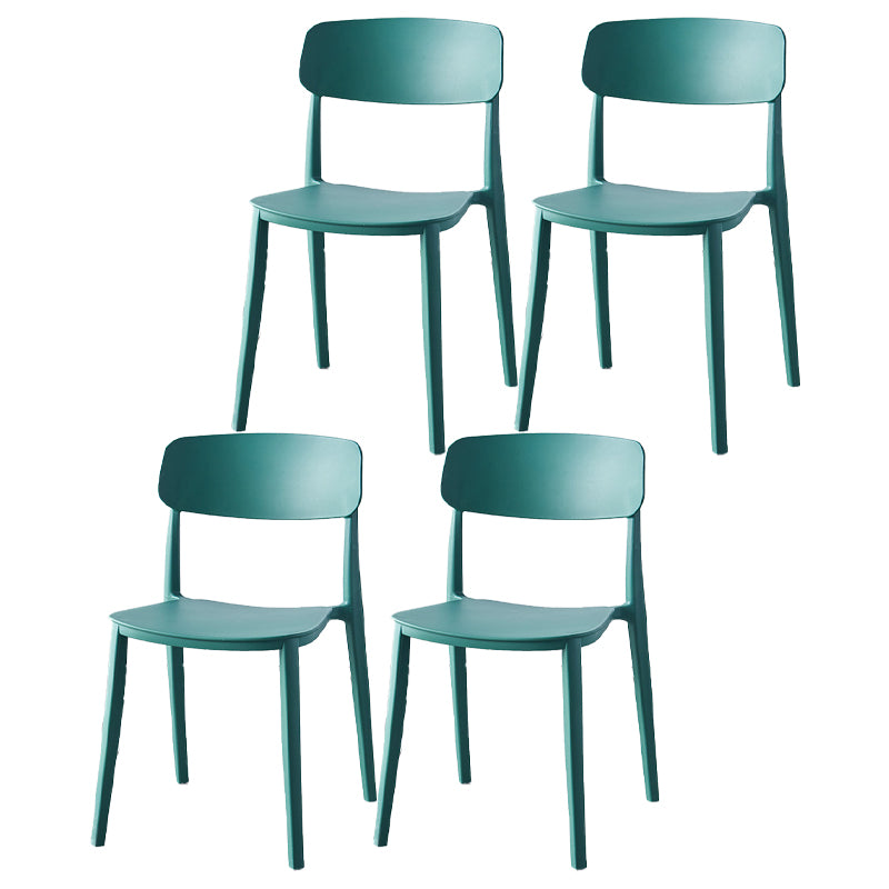 Scandinavian Home Plastic Side Chair Matte Finish Open Back Dining Chair (Set of 4)