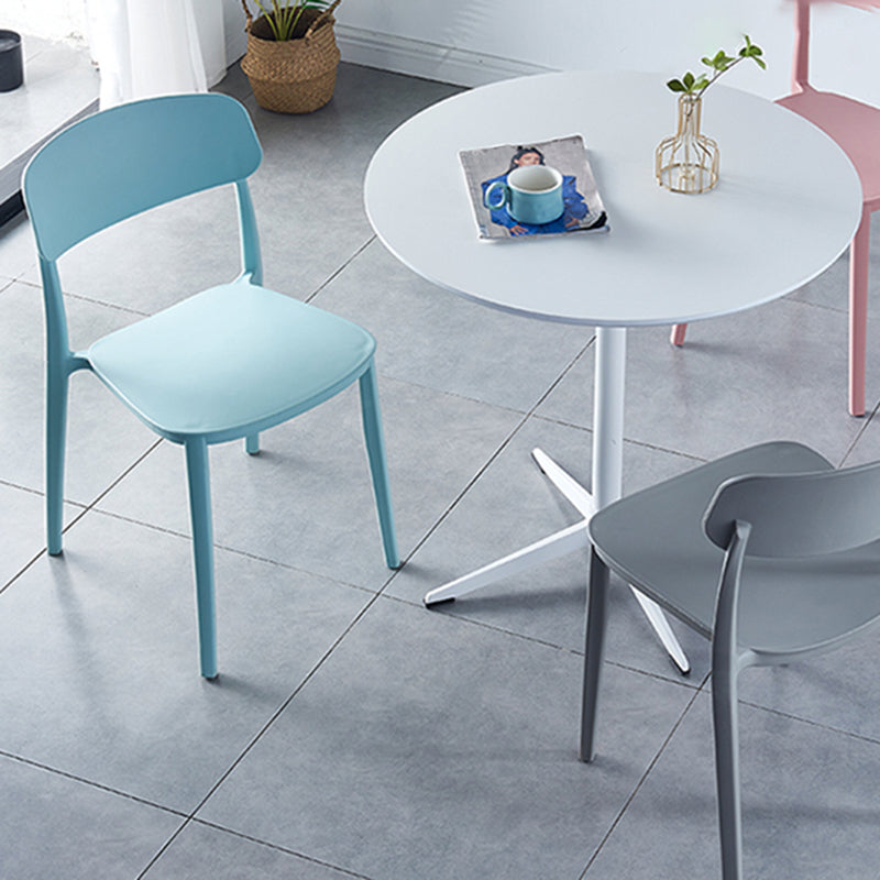 Scandinavian Home Plastic Side Chair Matte Finish Open Back Dining Chair (Set of 4)