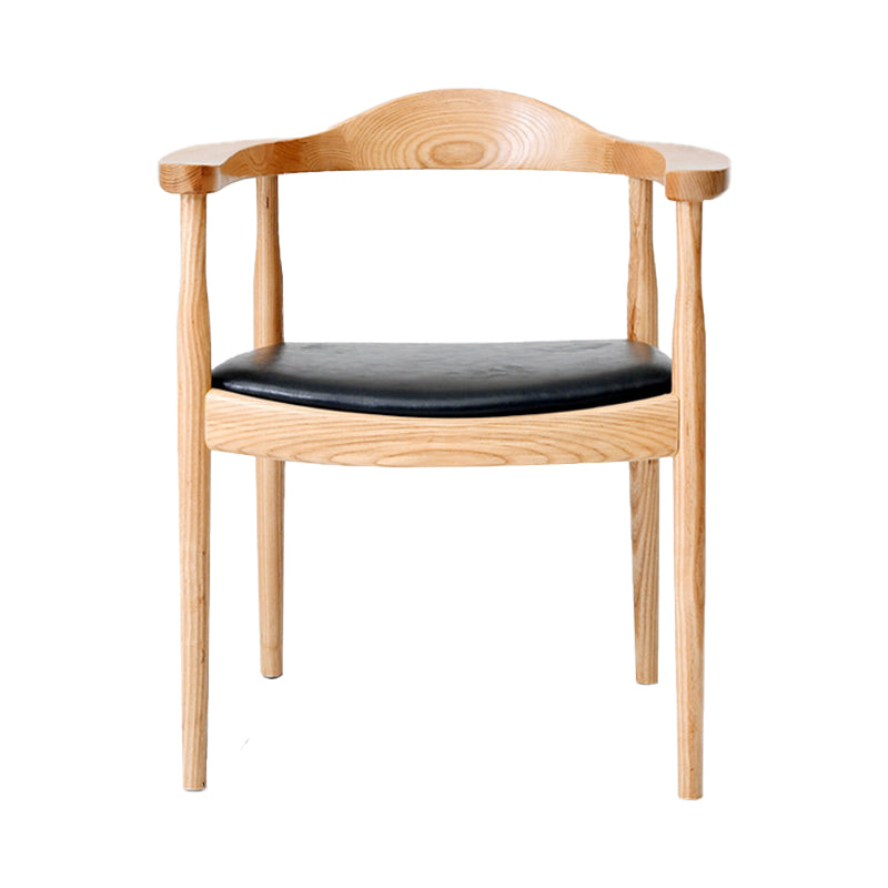 Traditional Style Ash Wood Chairs Kitchen Dining Open Back Arm Chairs Set