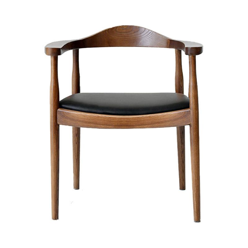 Traditional Style Ash Wood Chairs Kitchen Dining Open Back Arm Chairs Set