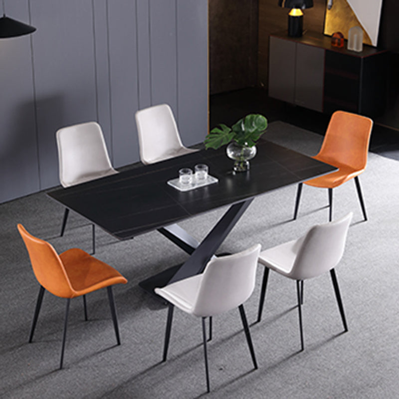 Chaise d'appoint moderne en cuir, finition mate, dossier solide (Ensemble de 2)