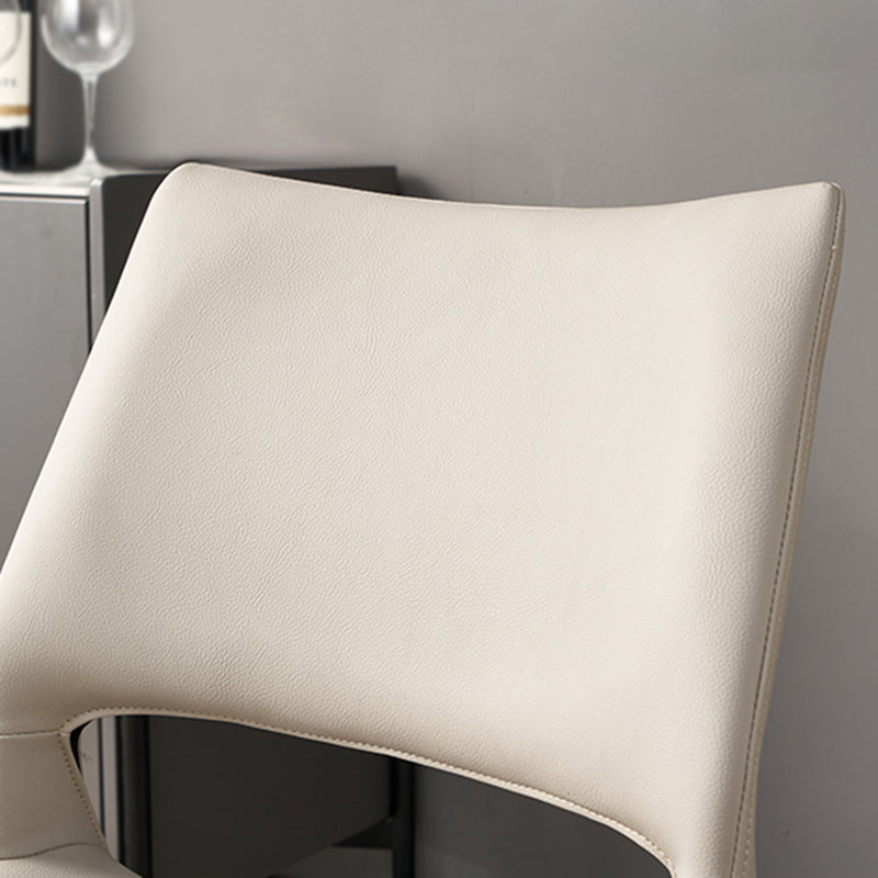 Chaise d'appoint de restaurant en cuir moderne, finition mate, chaise de salle à manger à dossier ouvert (Ensemble de 2)