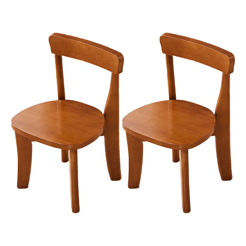Ensemble de chaises latérales à dossier ouvert de salle à manger de chaise en bois d'hévéa de style traditionnel