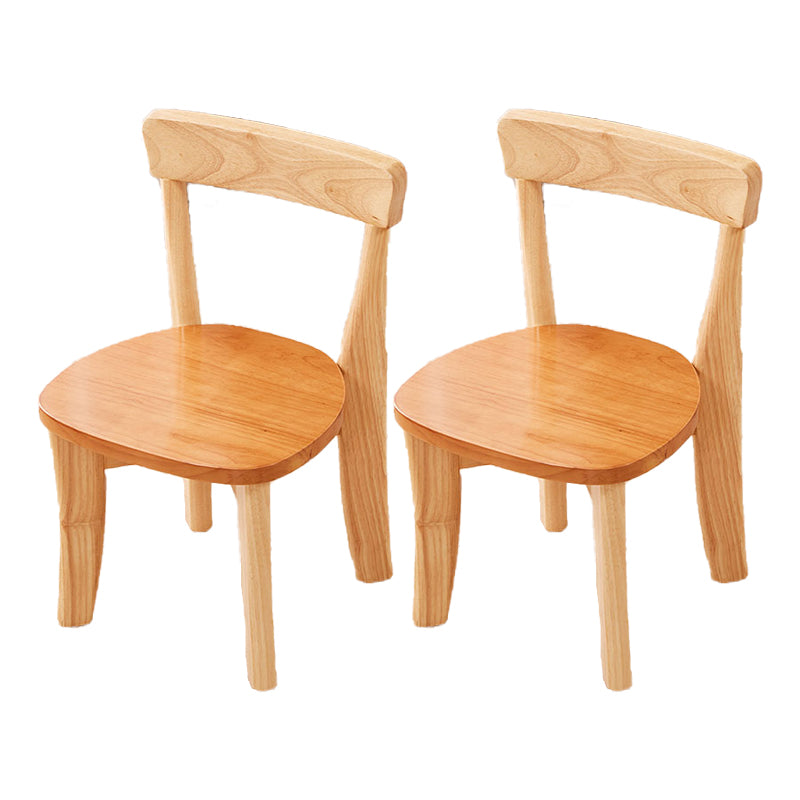 Ensemble de chaises latérales à dossier ouvert de salle à manger de chaise en bois d'hévéa de style traditionnel