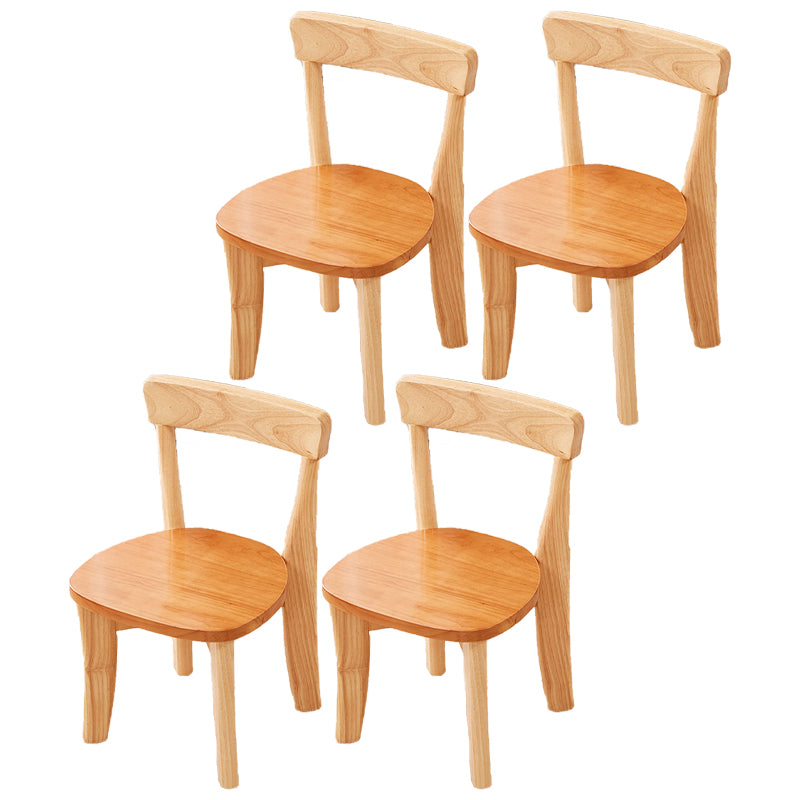 Ensemble de chaises latérales à dossier ouvert de salle à manger de chaise en bois d'hévéa de style traditionnel