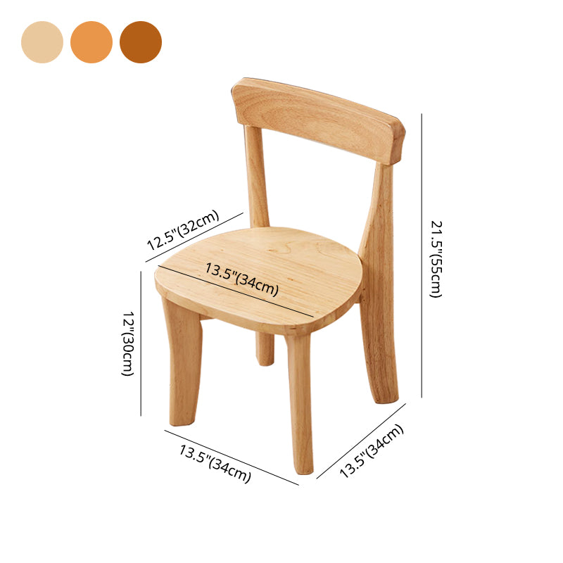 Ensemble de chaises latérales à dossier ouvert de salle à manger de chaise en bois d'hévéa de style traditionnel