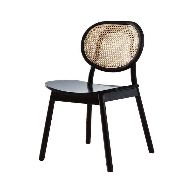 Sillas de madera de roble de estilo tradicional, silla lateral con respaldo abierto para cocina y comedor