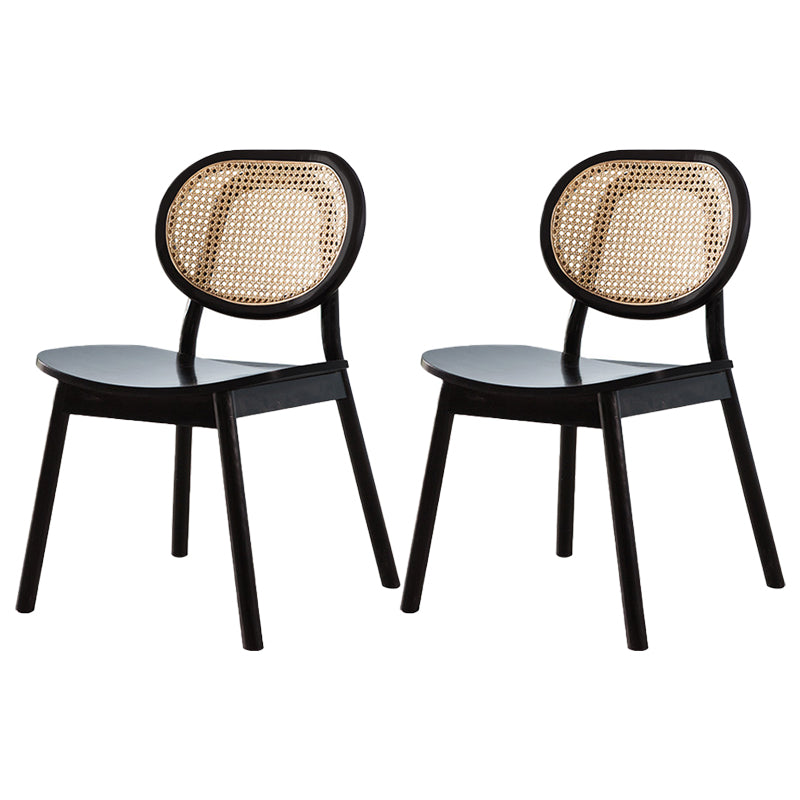 Sillas de madera de roble de estilo tradicional, silla lateral con respaldo abierto para cocina y comedor
