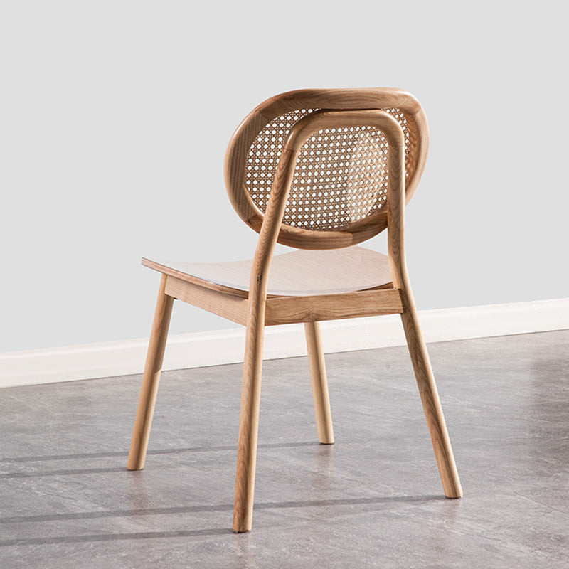 Sillas de madera de roble de estilo tradicional, silla lateral con respaldo abierto para cocina y comedor