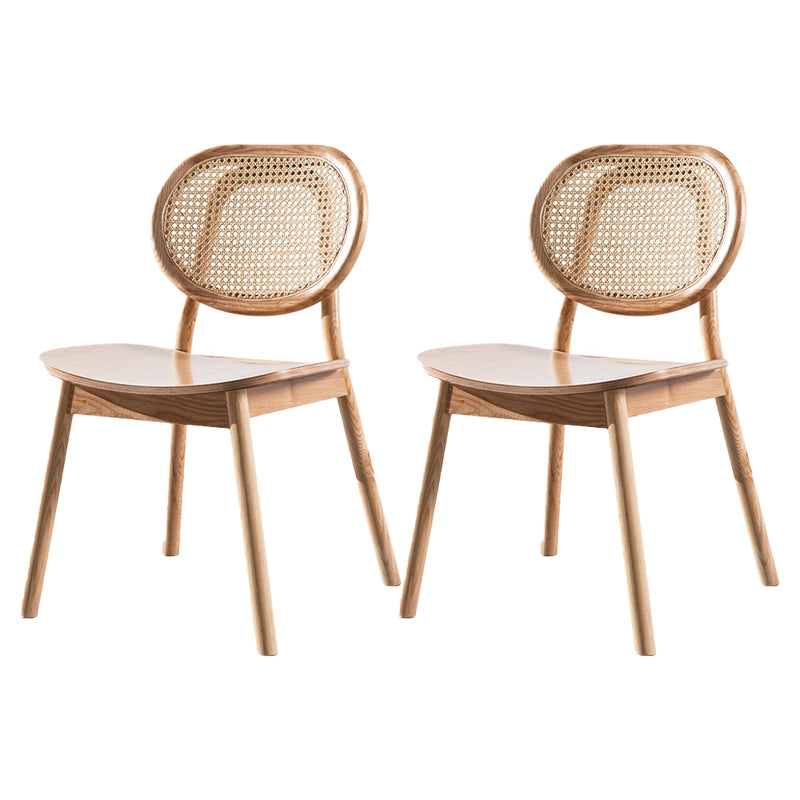 Sillas de madera de roble de estilo tradicional, silla lateral con respaldo abierto para cocina y comedor