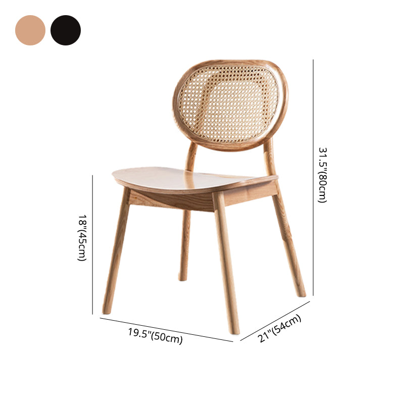 Sillas de madera de roble de estilo tradicional, silla lateral con respaldo abierto para cocina y comedor