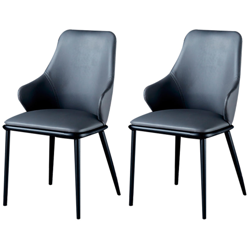 Sillas de comedor con respaldo sólido y brazo de diseño moderno, sillas de comedor de cuero para uso doméstico