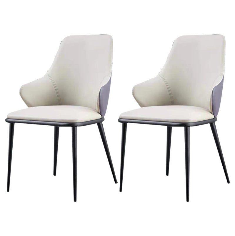 Sillas de comedor con respaldo sólido y brazo de diseño moderno, sillas de comedor de cuero para uso doméstico