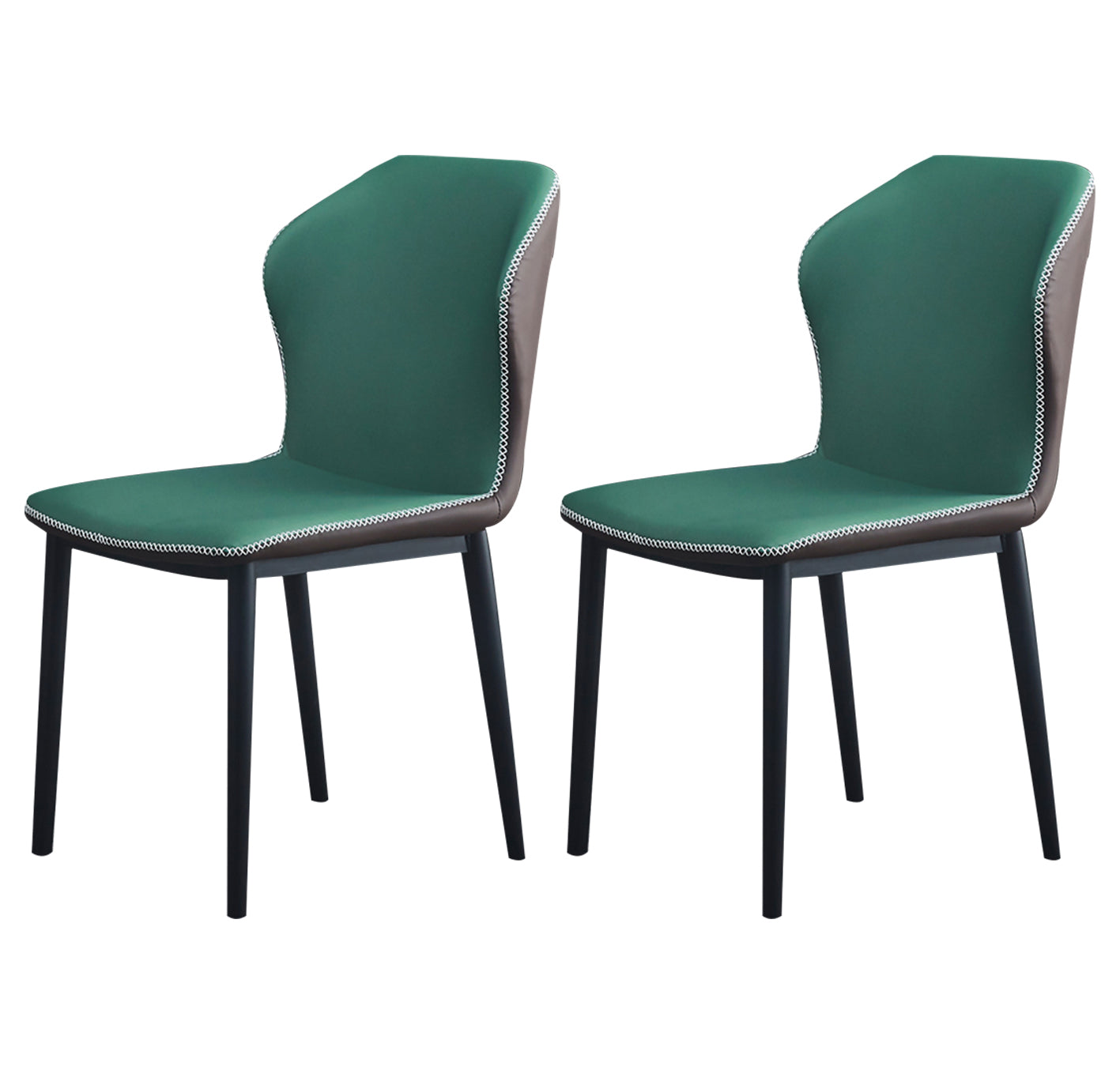 Silla lateral de comedor de diseño moderno, silla de cuero sin brazos para el hogar