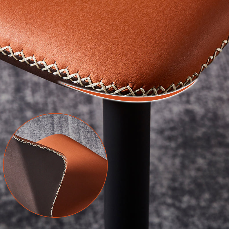 Silla lateral de comedor de diseño moderno, silla de cuero sin brazos para el hogar