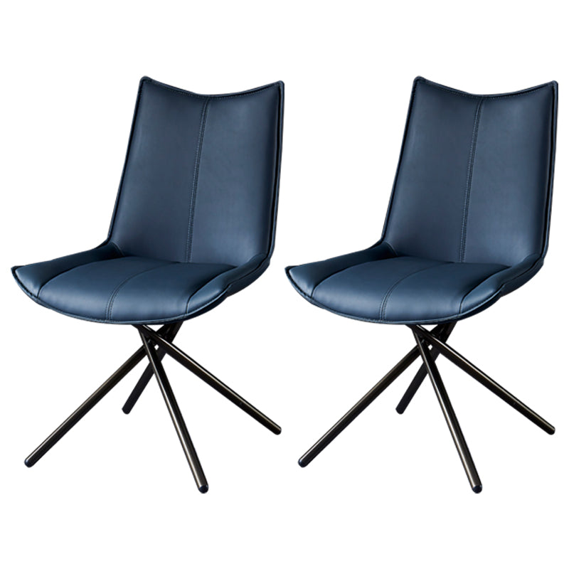 Sillas laterales de comedor con respaldo sólido de estilo industrial, sillas de comedor de cuero para cocina