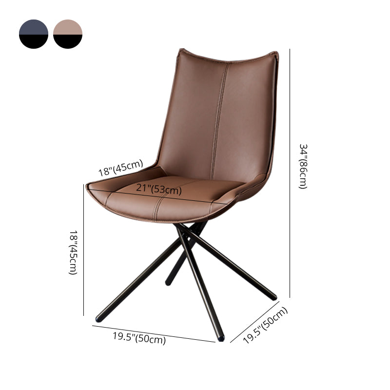 Sillas laterales de comedor con respaldo sólido de estilo industrial, sillas de comedor de cuero para cocina