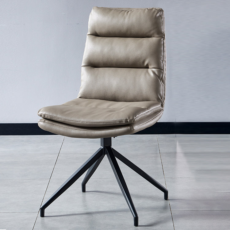 Sillas laterales de comedor de cuero de estilo contemporáneo Silla con respaldo sólido para cocina