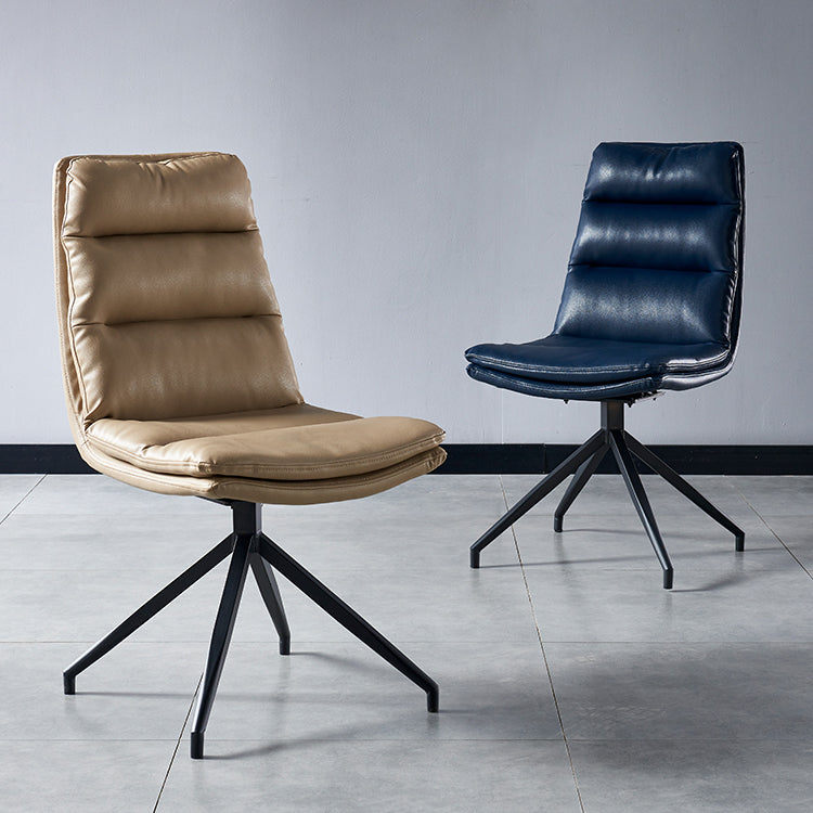 Sillas laterales de comedor de cuero de estilo contemporáneo Silla con respaldo sólido para cocina