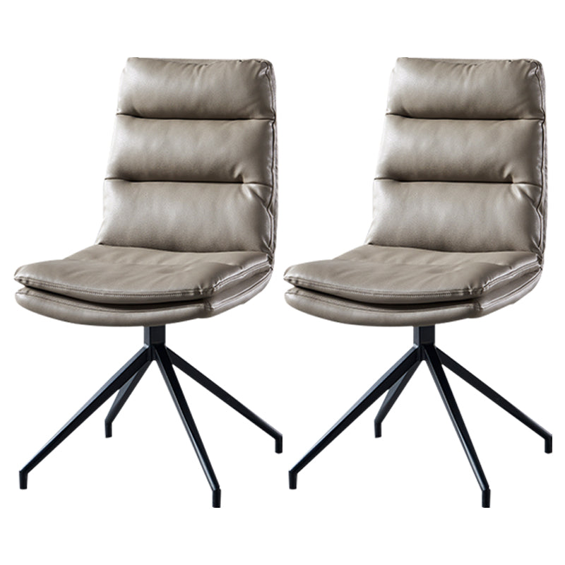 Sillas laterales de comedor de cuero de estilo contemporáneo Silla con respaldo sólido para cocina