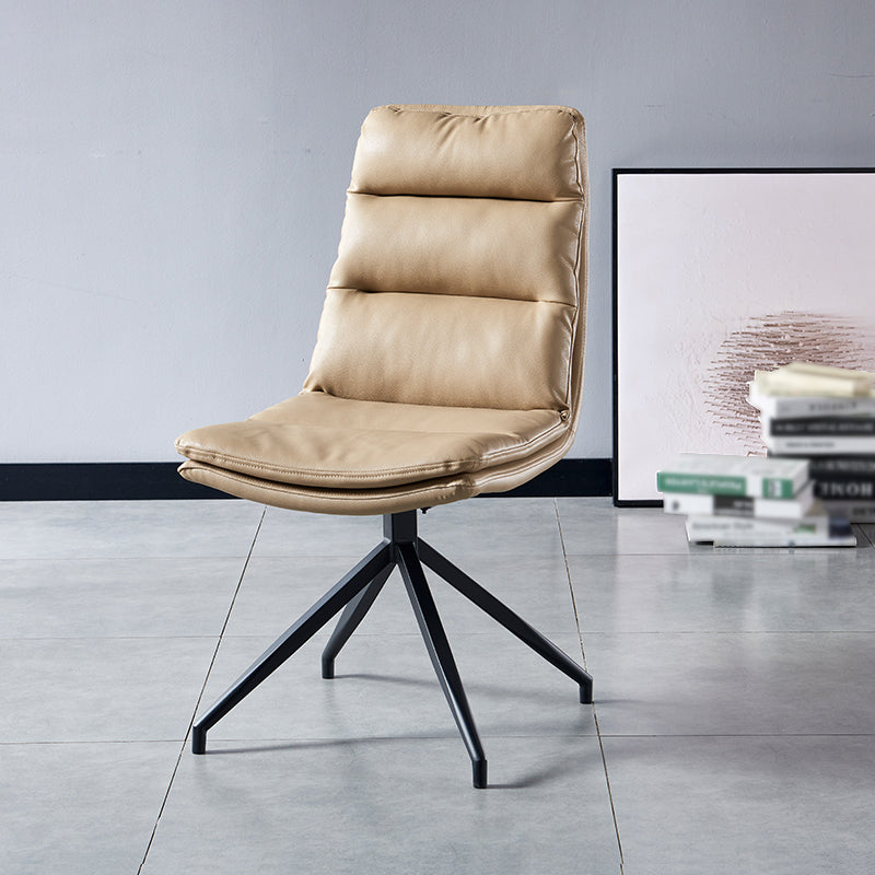 Sillas laterales de comedor de cuero de estilo contemporáneo Silla con respaldo sólido para cocina