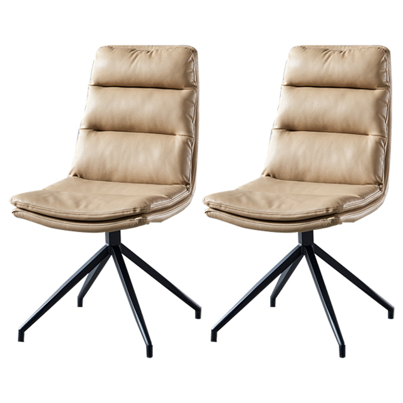 Sillas laterales de comedor de cuero de estilo contemporáneo Silla con respaldo sólido para cocina